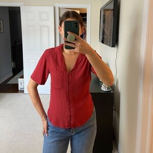 Abercrombie & Fitch Crop Botton Up collar